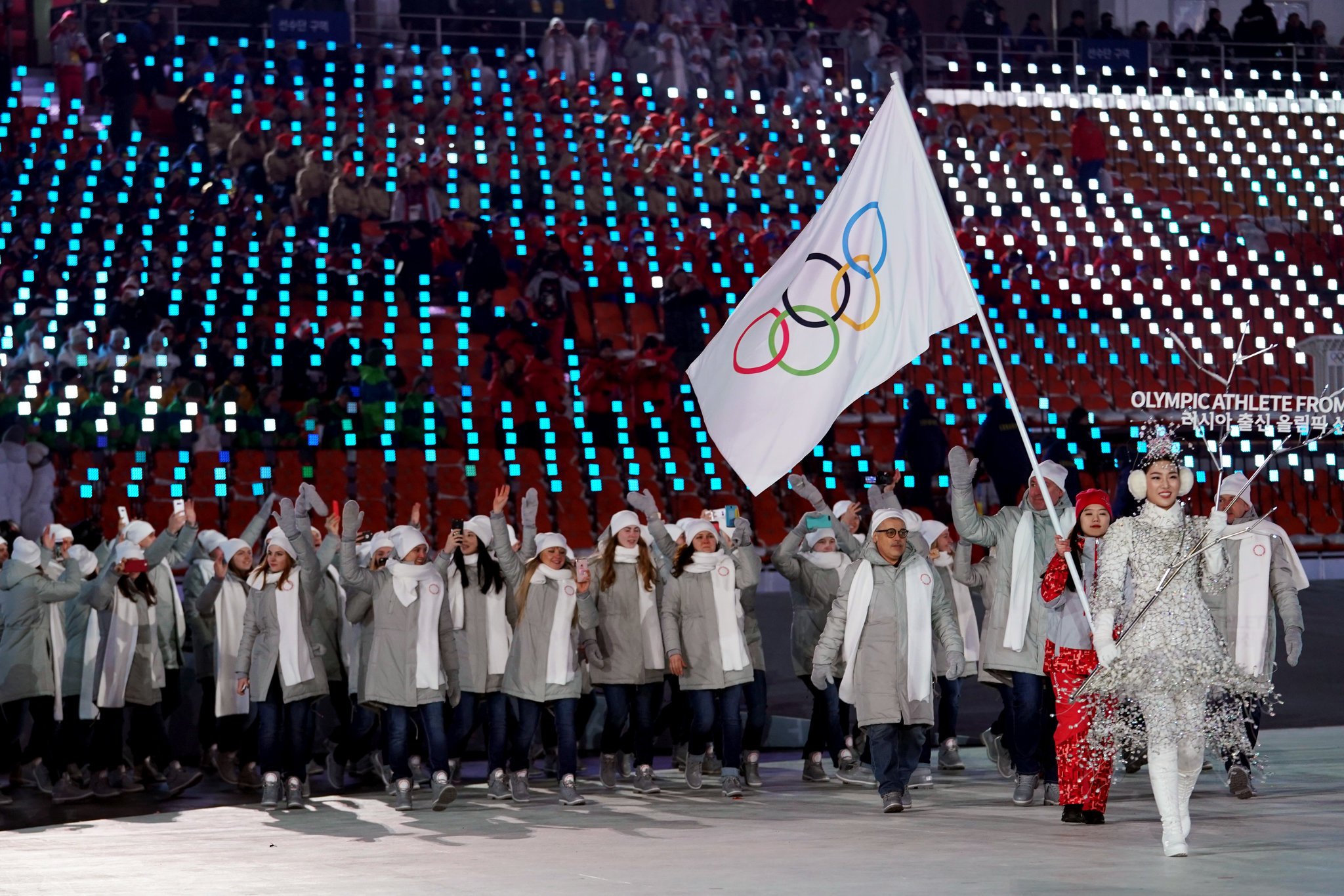 Russian Athletes Carried the Olympic Flag