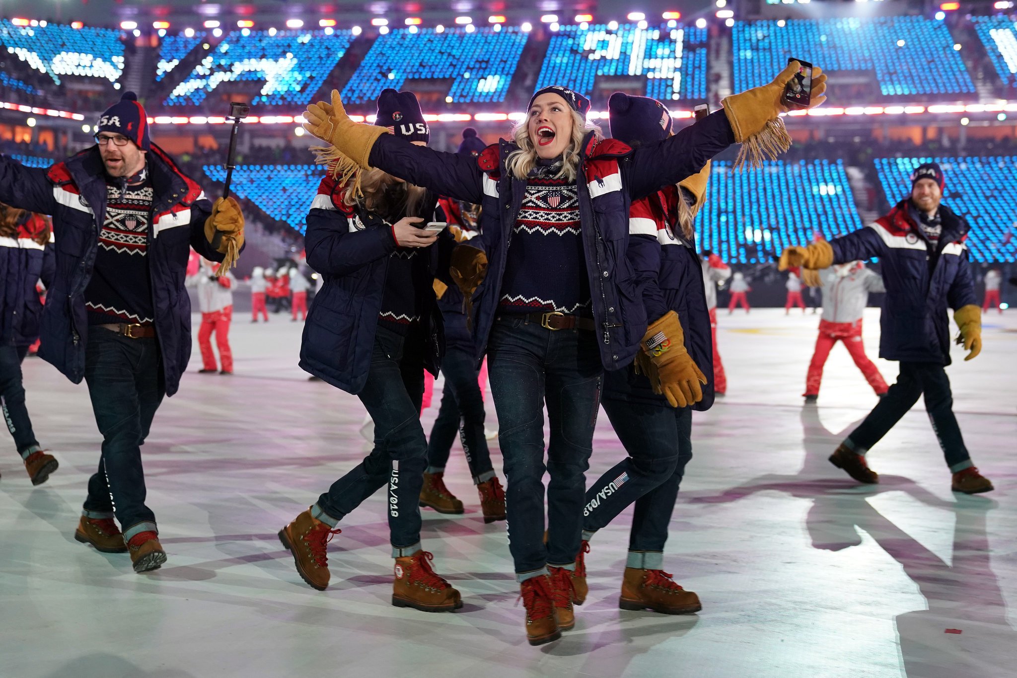 American Team at the Opening Ceremony of 2018 Winter Olympics