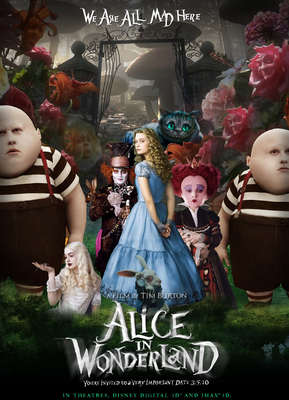 Alice In Wonderland wooden framed poster