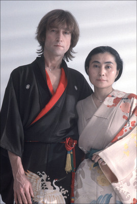 John Lennon and Yoko Ono wooden framed poster