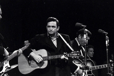 Johnny Cash wooden framed poster