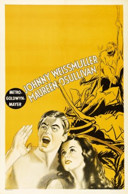 Johnny Weissmuller wooden framed poster