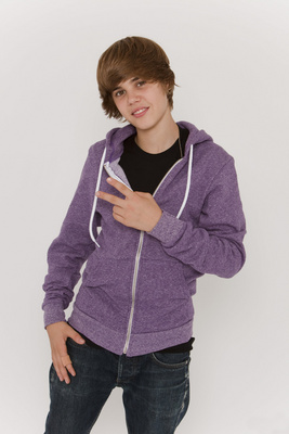 justin bieber in purple hoodie