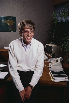 Bill Gates wooden framed poster